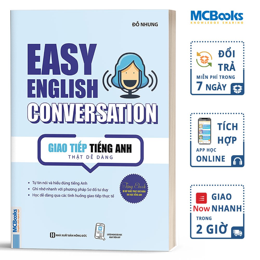 Sách - Easy English Conversation – Giao tiếp tiếng Anh thật dễ dàng - Học Kèm App Online