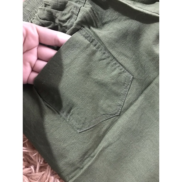 QUẦN SÓC DÀI THÔ KAKI CO GIÃN (HÌNH THẬT)