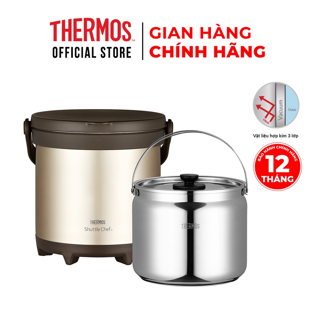 Nồi ủ Thermos số 1 Nhật Bản, 4.5 lít, bảo hành 24 tháng.