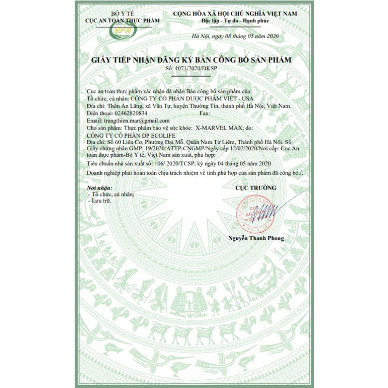 X-MARVEL MAX Hộp 12 Viên Cam Kết Chính hãng