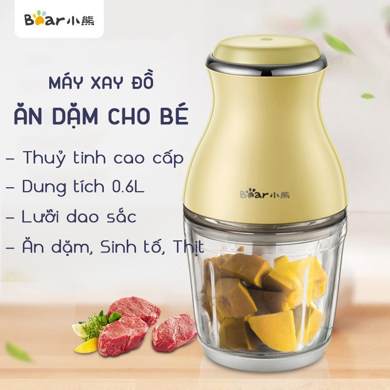 [CHÍNH HÃNG] Máy Xay BEAR 1 Cối 0.6 Lít,Xay Thịt,Rau Ăn Dặm Cho Bé