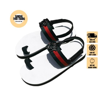 Dép sandal nữ xỏ ngón có quai hậu, SANDALTHOITRANG sandal nữ đi học, đi chơi Trắng/Đen [ẢNH THẬT 100%] Ful size 30-44