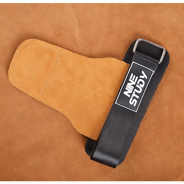 Găng Tay Tập GYM Hở Mu Bàn TayLifting Grips NINE STUDY - Dây Kéo Lưng-Lifting Grips ( Lót Tay &amp; Kéo Lưng )