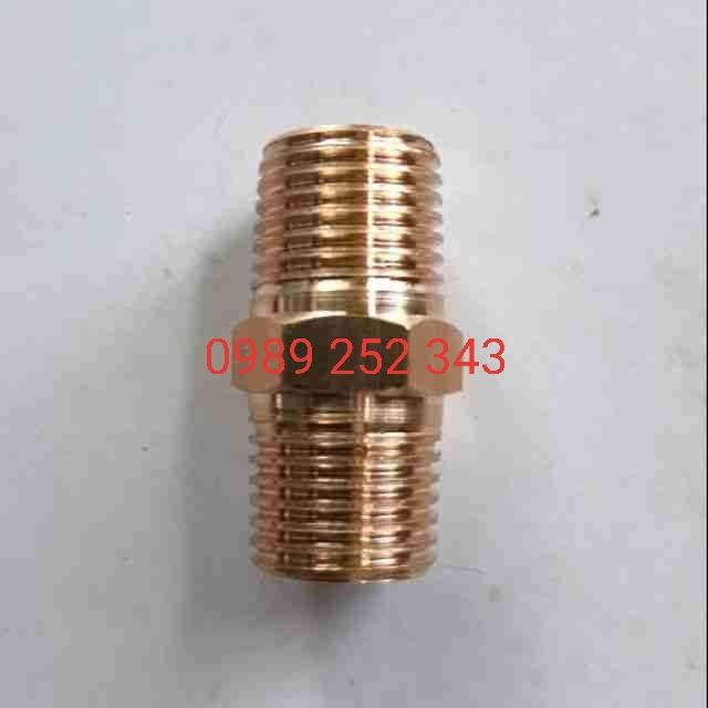 Nối 2 Đầu ren 13mm thau 100% đồng thau