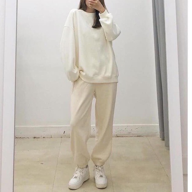 Quần jogger nữ thun tăm ống suông đứng Cheapy đen trắng ghi nâu be phom rộng cạp chun ullzang hàn quốc basic