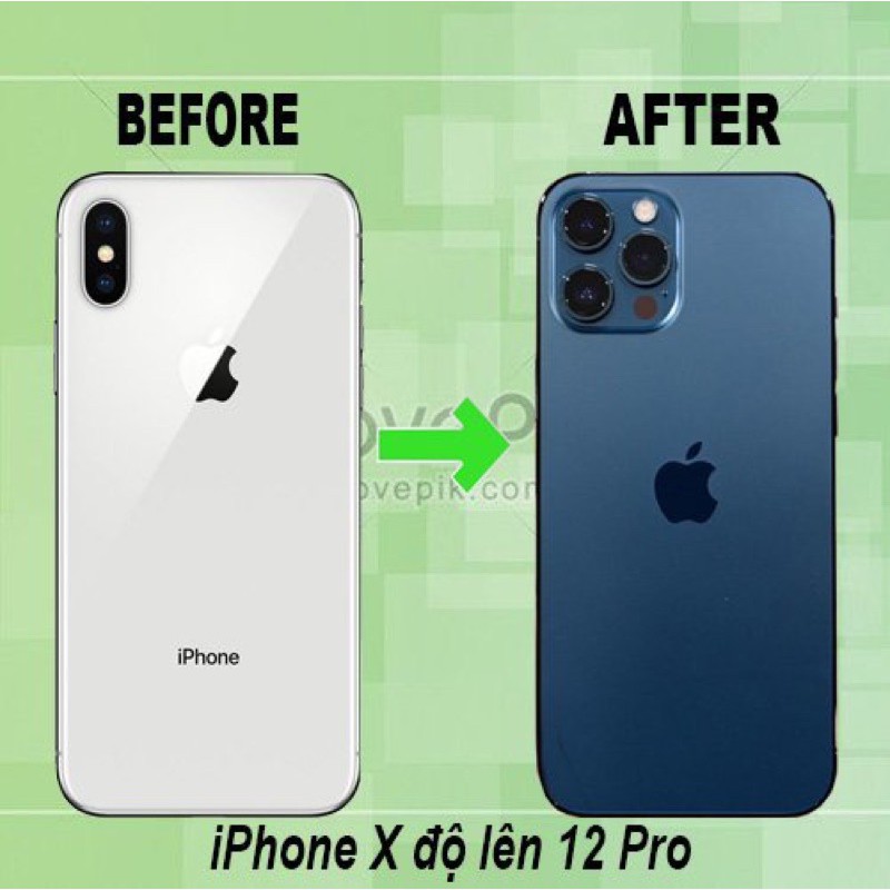 Vỏ độ, sườn độ  X lên 12 Pro cạnh vuông hottrend 2020 đủ màu, kèm phím và dây flash