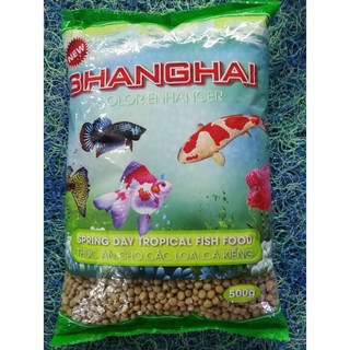 Thức ăn cho cá ShangHai gói 500g- CÁM CÁ CẢNH-Vừa Miệng Cá Size Lớn, Giúp Cá Cảm Giác Đớp Mồi, Mau Ăn, Chóng Lớn