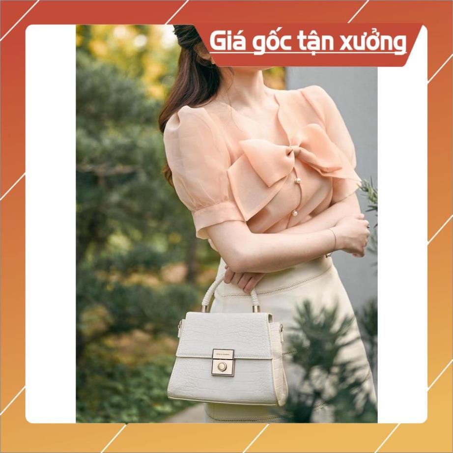 [Chất lượng số 1] Áo sơ mi công sở nữ- Áo sơ mi tơ lưới tay bồng cổ đính nơ thời trang | BigBuy360 - bigbuy360.vn