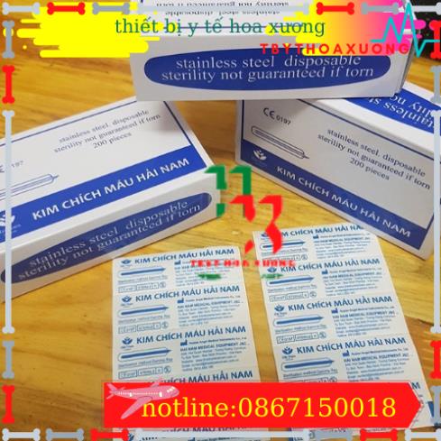Kim Chích Máu Rạch Mụn Blood Lancet Hải Nam Hộp 200 Cái