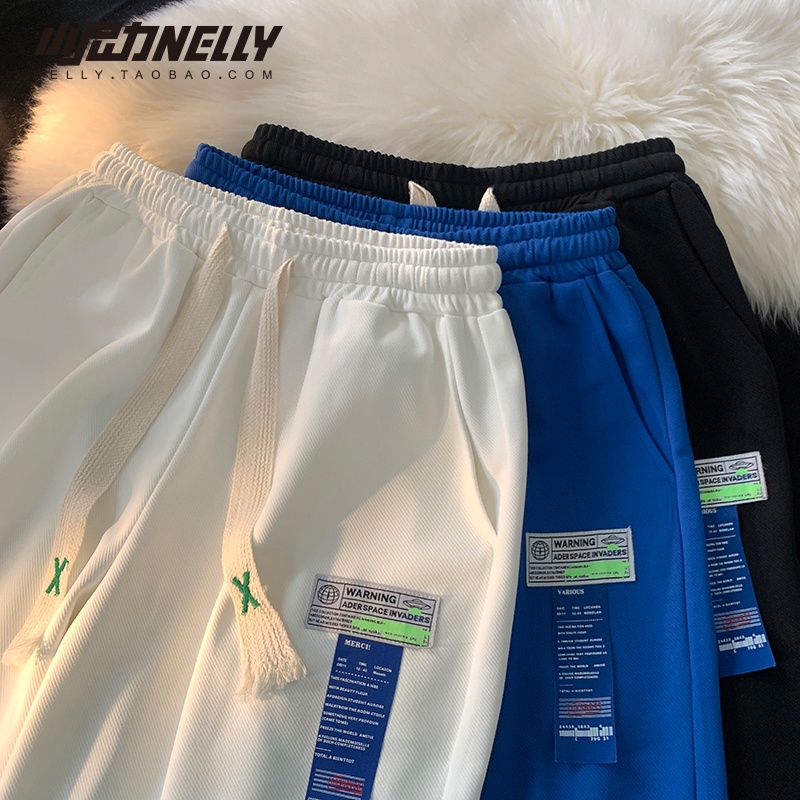 Quần Short Thể Thao Dáng Rộng Màu Xanh Lá Cây Phong Cách Đường Phố Mỹ Thời Trang Mùa Hè Đơn Giản Dành Cho Nam