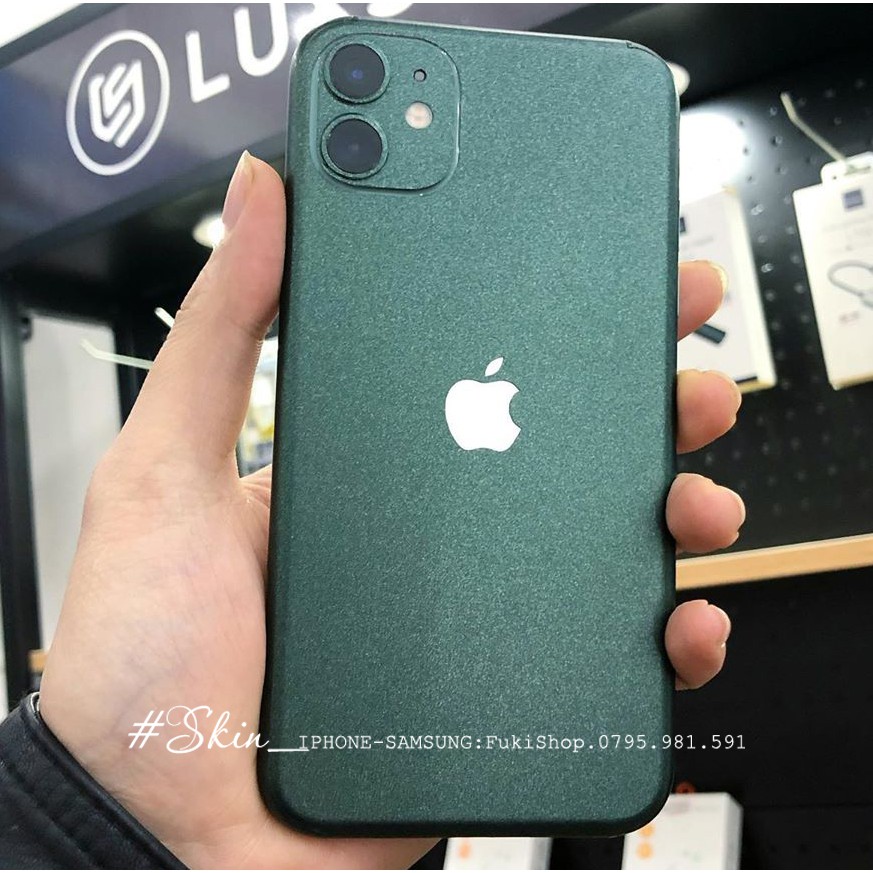 [IPHONE] Tấm Dán Skin FULL màu Matte Green Metallic Dành cho 5 6 7 6plus 7plus 8plus X XR XSMAX 11 PRO MAX 12 PRO MAX