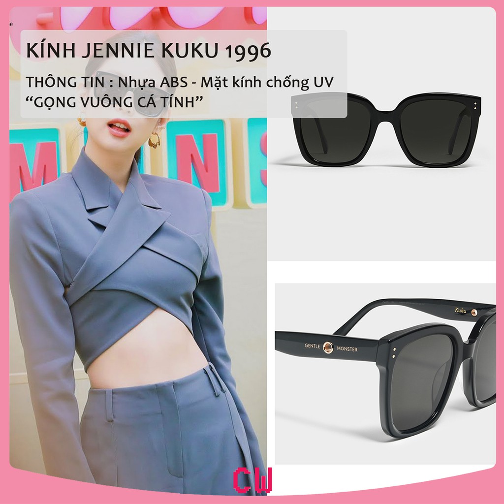Kính mát nữ Jennie kuku 1996, kính mát nữ Hàn Quốc chống tia UV 400