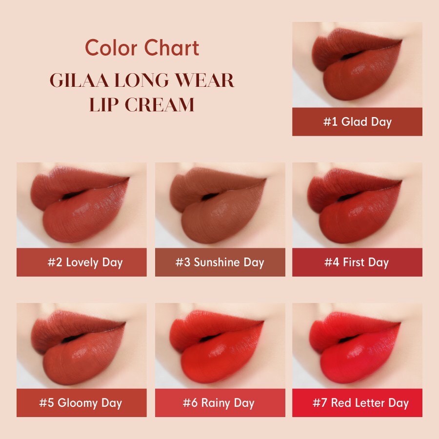 [TẶNG MẶT NẠ NHAU THAI CỪU] GILAA LONG WEAR LIP CREAM - SON KEM LỲ THẾ HỆ MỚI