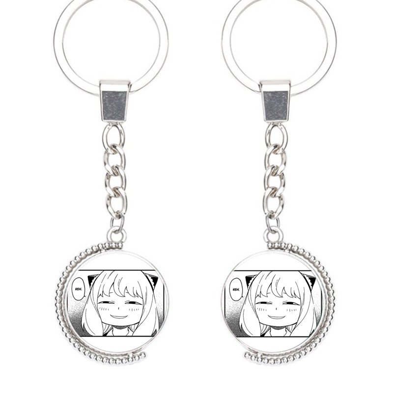 (Viền tròn) Móc khóa nhân vật Anya Spy x Family anime chibi xinh xắn tiện lợi