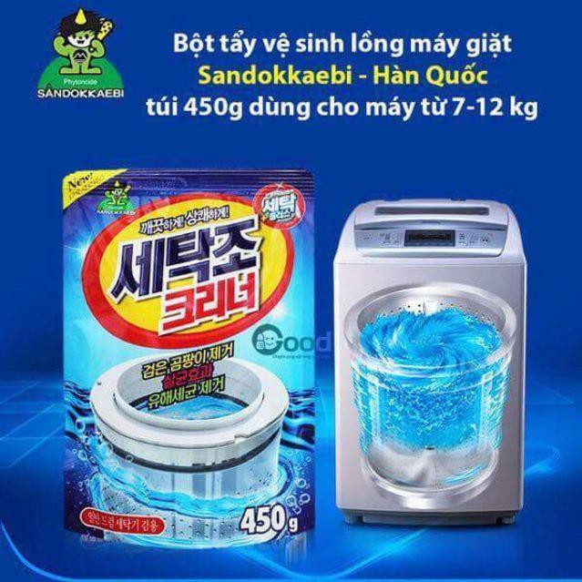 [Rẻ vô địch] Bột tẩy lồng máy giặt- Bột tẩy vệ sinh lồng máy giặt 450g công nghệ Hàn Quốc