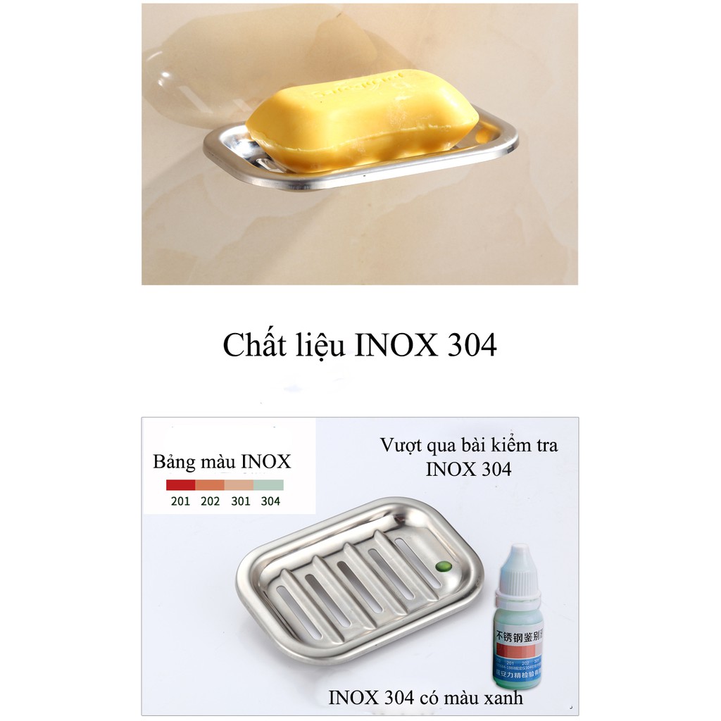 Kệ để xà bông, xà phòng chất liệu INOX 304 sáng bóng chống hoen gỉ (bảo hành 5 năm)