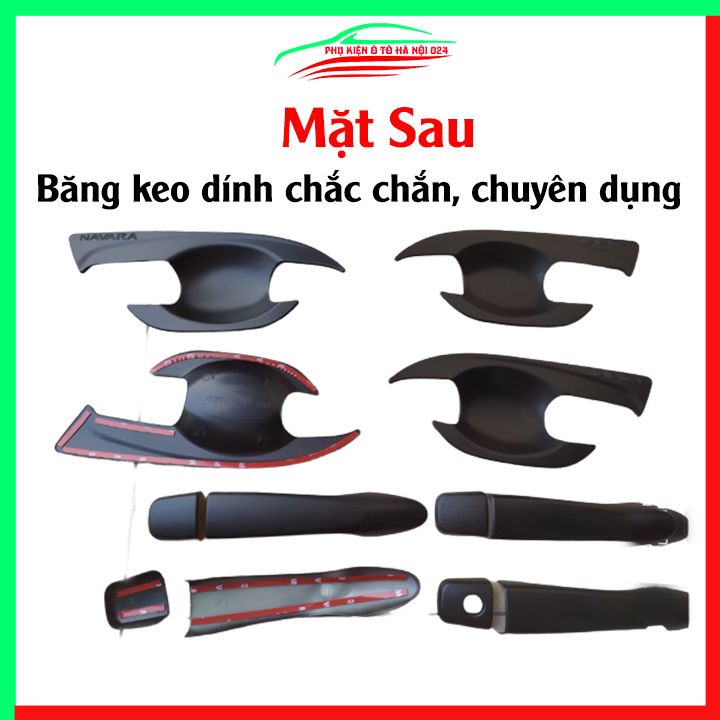 Ốp tay hõm nhựa đen Navara 2015-2016-2017-2018-2019-2020 sáng bóng chống trầy bảo vệ cửa xe ô tô