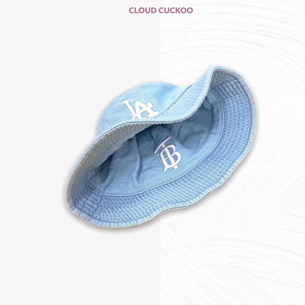 Mũ Bucket Bò Jeans Thêu Chữ 2 Mặt Phong Cách Hàn Quốc.