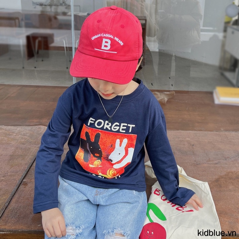 Tops Korean Children's Long-sleeved T-shirt Cartoon Print Blouse Comfortable Bottoming Shirt Thin Section Tops