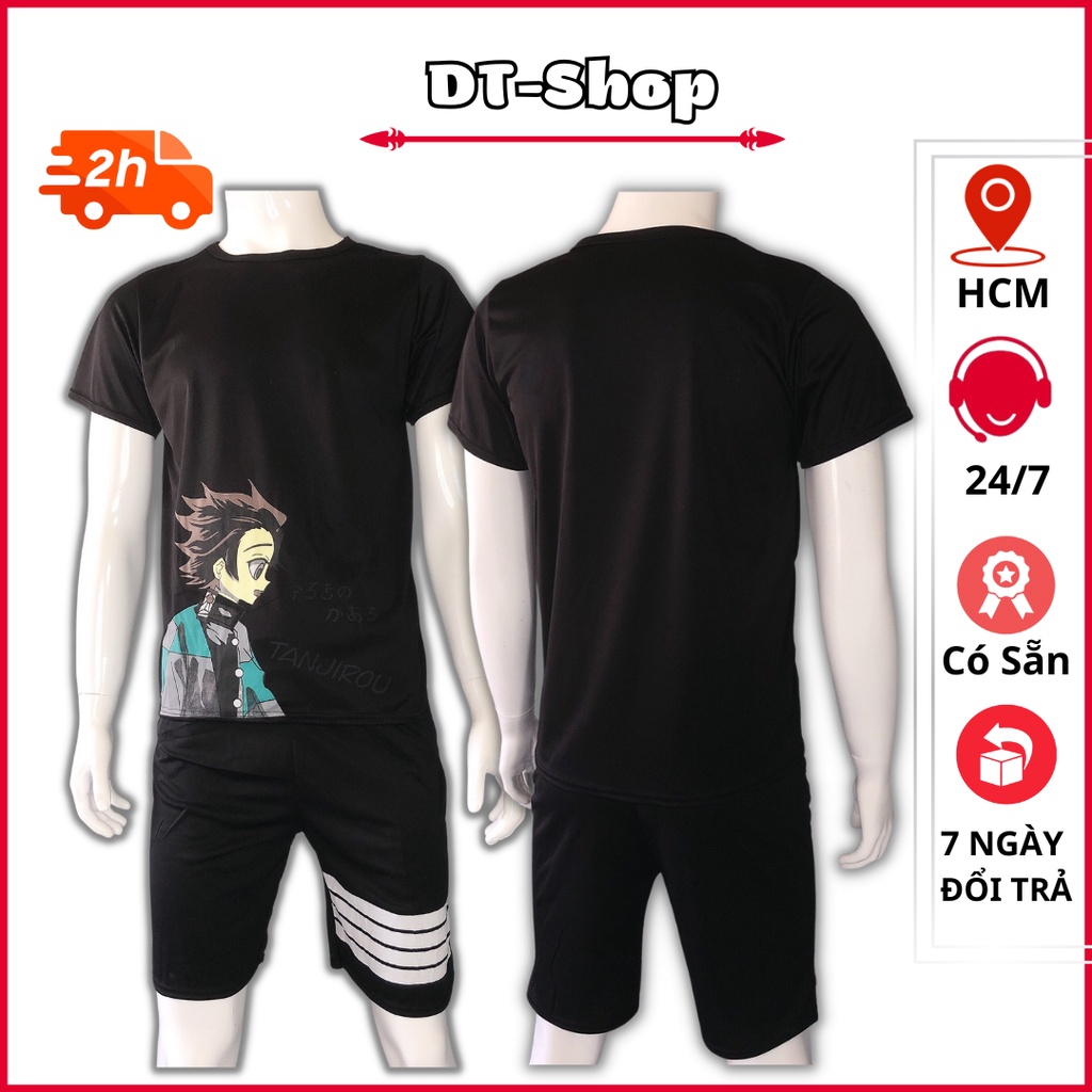 Đồ thể thao nam  FREESHIP  đồ bộ nam in họa tiết TANJIROU mẫu mới 2023