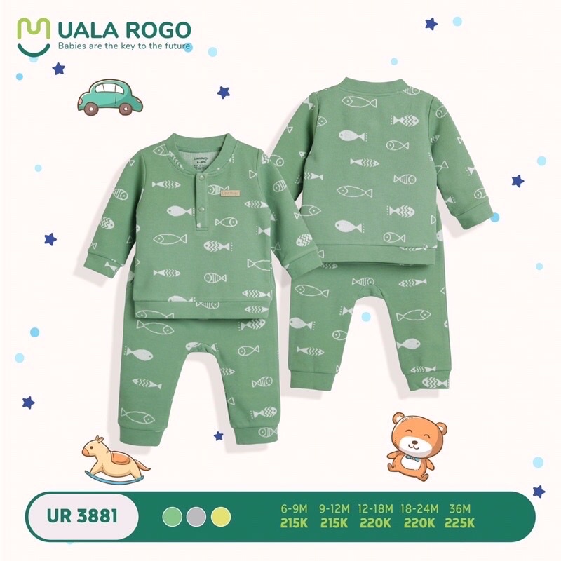 Bộ nỉ cúc giữa thu đông cho bé