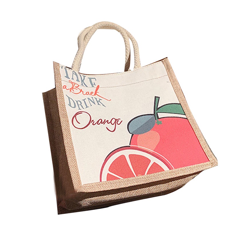 Túi vải canvas đựng hộp cơm trưa in họa tiết dễ thương thời trang cho nữ