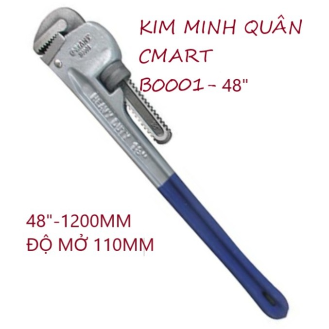 Mỏ Lết Răng Cán Bọc Nhựa 1200mm/48&quot; Độ Mở 110mm B0001 C-Mart