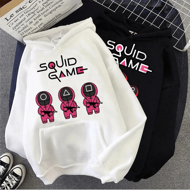 Trò Chơi Con Mực Squid Game Hoodie tay dài gia đình trẻ em cặp đôi full size unisex vuhuyenstore