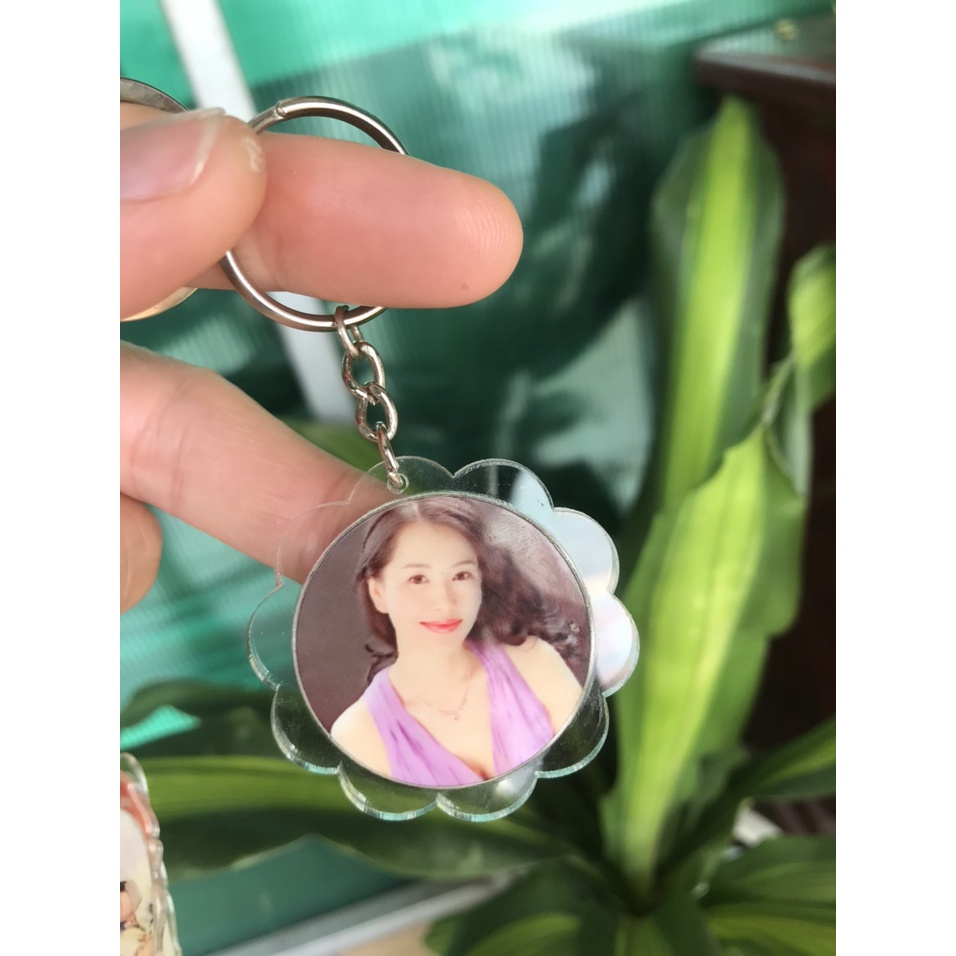 MÓC KHÓA in nhiệt IN HÌNH THEO YÊU CẦU - Viền trong suốt, mica 3mm in 2 mặt bóng đẹp