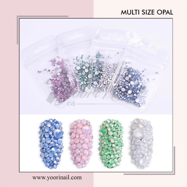 Đá Opal Nhiều Kích Cỡ Đính Móng Nghệ Thuật