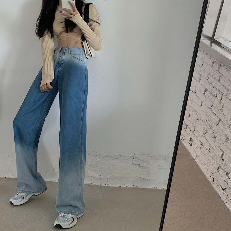 Quần Jean Nữ Ống Rộng Cạp Cao Sành Điệu Thời Trang | BigBuy360 - bigbuy360.vn