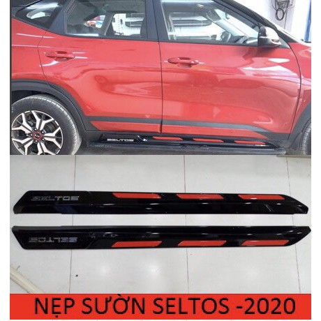 NẸP SƯỜN XE KIA SELTOS 2020- 2021 , NHỰA ABS ĐỎ ĐEN