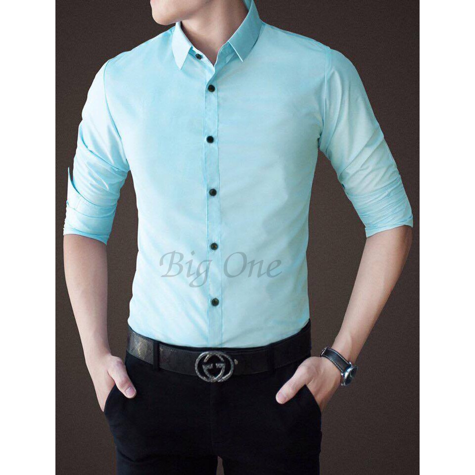Áo sơ mi nam xanh 💚𝗙𝗥𝗘𝗘𝗦𝗛𝗜𝗣💚 - Sơ mi nam xanh công sở lịch sự, sang trọng | BigBuy360 - bigbuy360.vn
