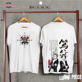 [SIÊU ĐẸP] Áo Thun One Piece LAW LUFFY Thư Pháp Siêu Độc| Áo Đảo Hải Tặc Tshirt