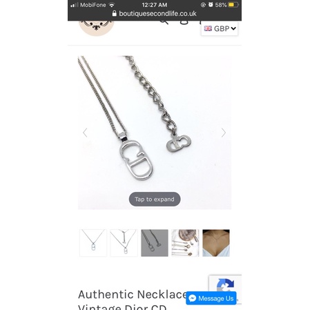 Dây chuyền vintage Dior-logo CD