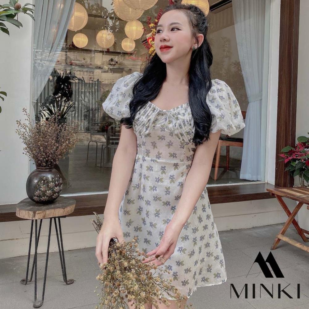 [TTTK] ĐẦM XẾP LY NGỰC TAY BỒNG - CHẤT LIỆU CAO CẤP - MÀU XANH / TRẮNG | BigBuy360 - bigbuy360.vn