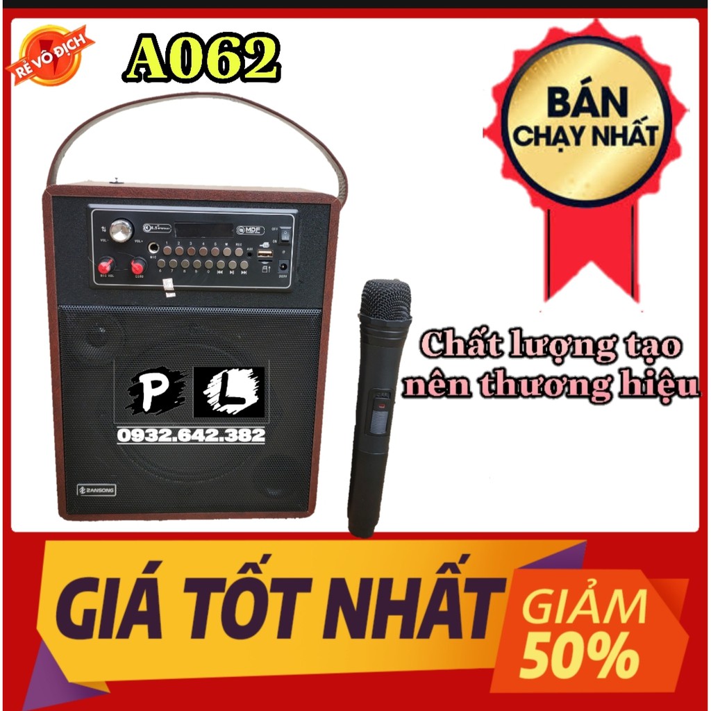 Loa Bluetooth Karaoke A062 tặng kèm micro không dây