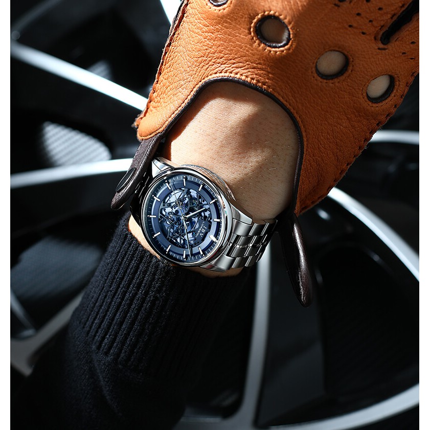 Đồng hồ nam chính hãng LORBERN IBV6022-5 Kính sapphire ,chống xước,Chống nước ,BH 24 tháng,Máy cơ (Automatic) ,dây kim l