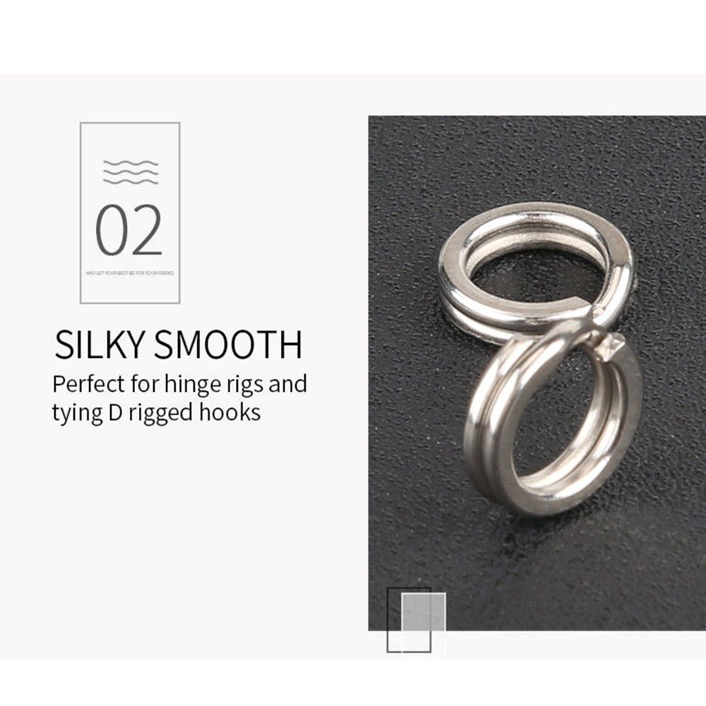 Set 100 Khoen Móc Câu Cá Bằng Thép Không Gỉ 16 Kích Cỡ