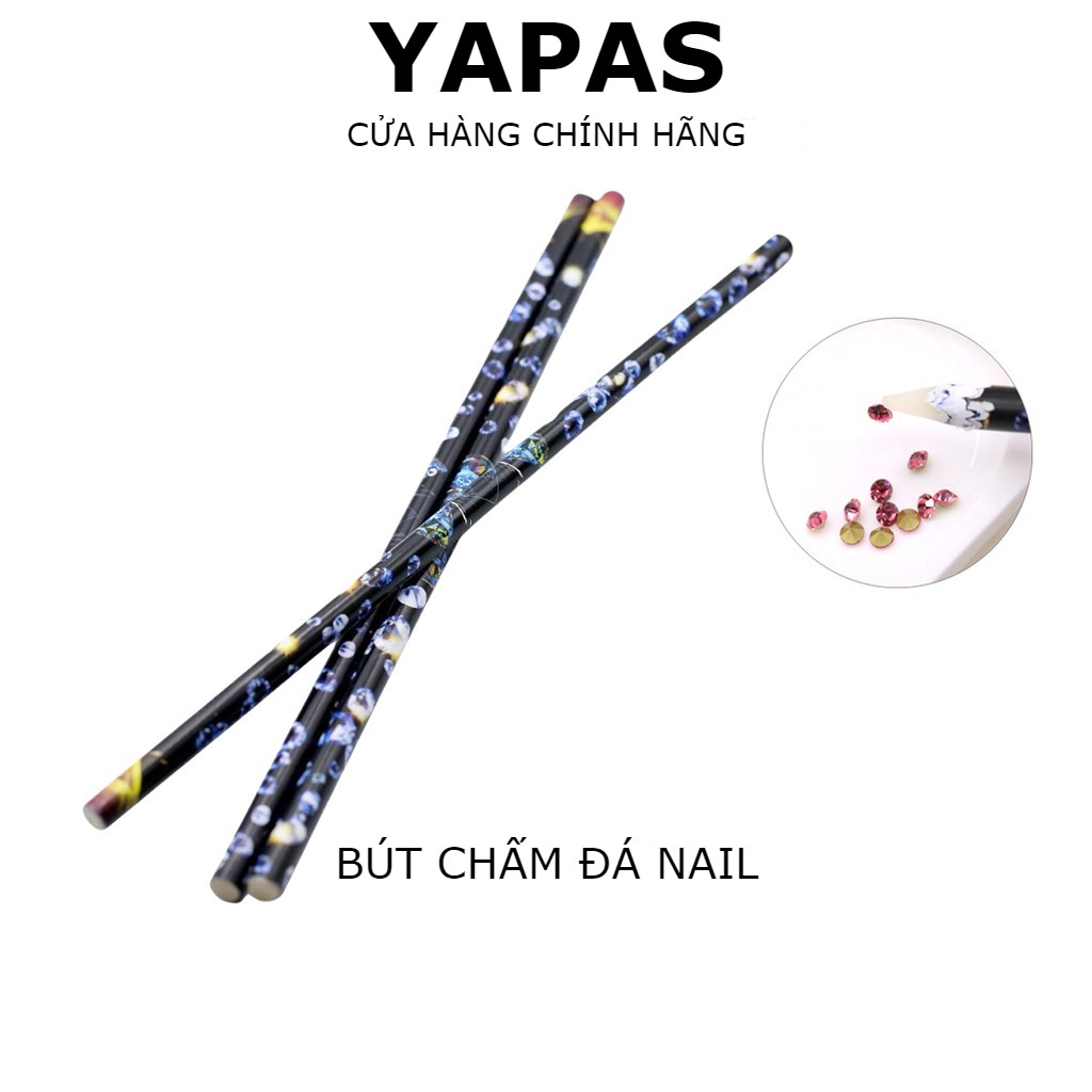 Bút chấm đá nail Yapas gắn đá nhanh, bút đính đá phụ kiện nail chất liệu keo sáp dễ dàng chấm và lấy đá