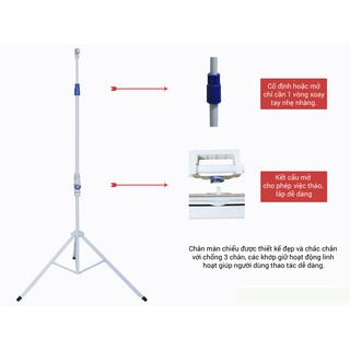 Màn chiếu 3 chân 1m25 x 1m25 ( 70 inch )