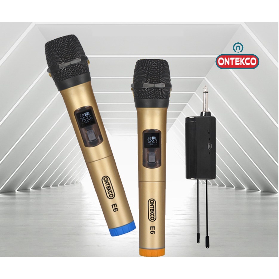 Micro Không dây cầm tay Karaoke ONTEKCO E6  Chính hãng - bảo hành 12 Tháng
