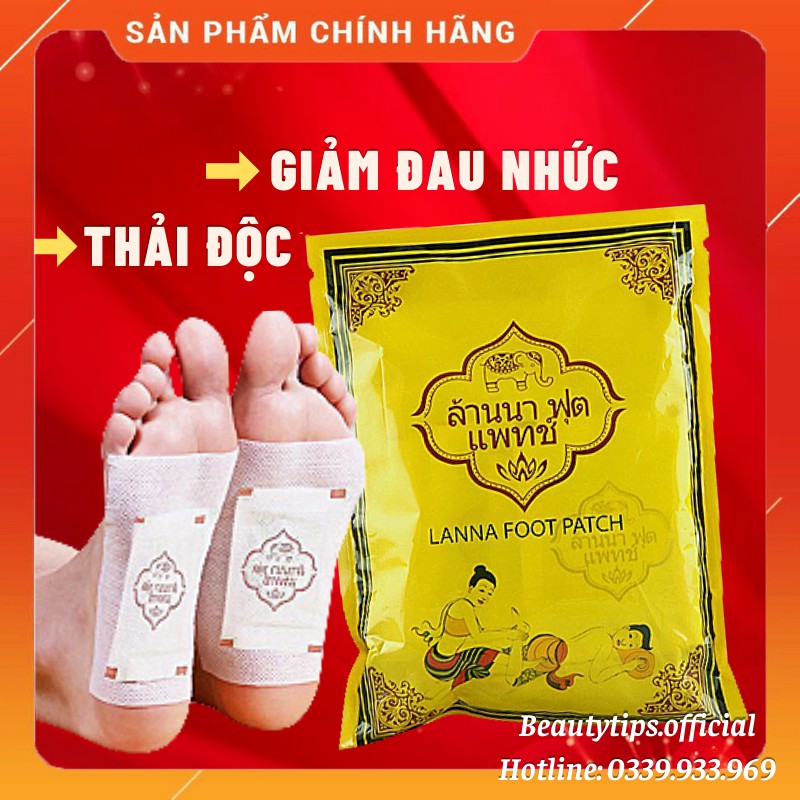 10 Miếng Dán Chân Thải Độc Detox Lanna Foot Patch