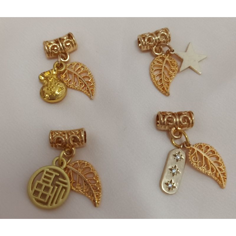 Charm ống lùa chặn hạt xâu vòng cao cấp không đen không bay màu