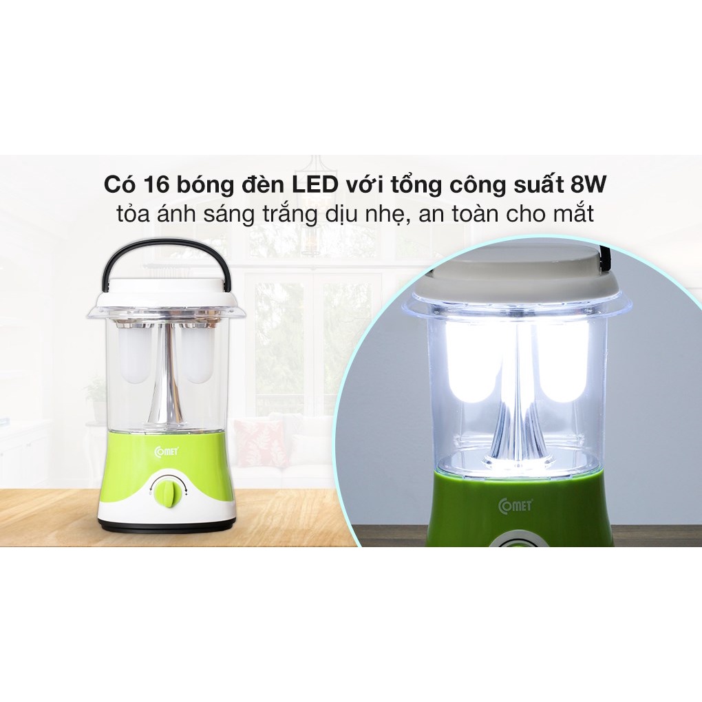 Đèn Sạc Led Comet CRL3102 8W điều chỉnh độ sáng linh hoạt