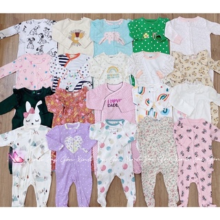 0-3m (chọn mẫu bé gái 2) Bộ áo liền quần kèm vớ cho bé từ 3-5,5kg