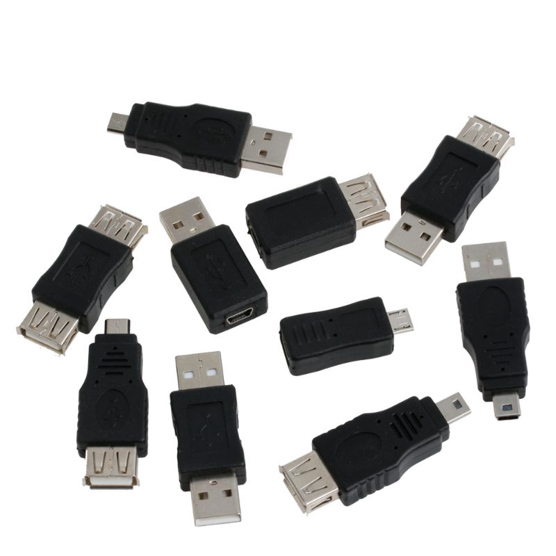 Set 10 Đầu Chuyển Đổi Otg 5 Pin F / M Mini Usb Male Sang Female
