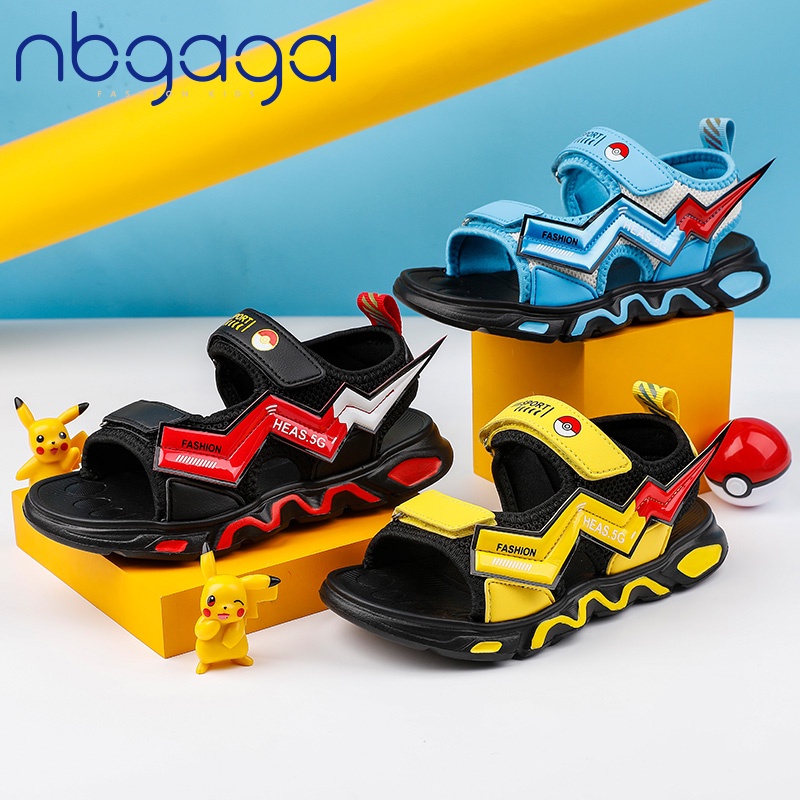 Xăng đan Thể Thao Đế Mềm Chống Trượt Hình Pikachu Thời Trang Mùa Hè Cho Bé Trai