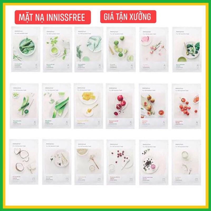 [HOT] Mặt Nạ Innisfree Hàn Quốc 18 Vị Chiết Xuất Tự Nhiên