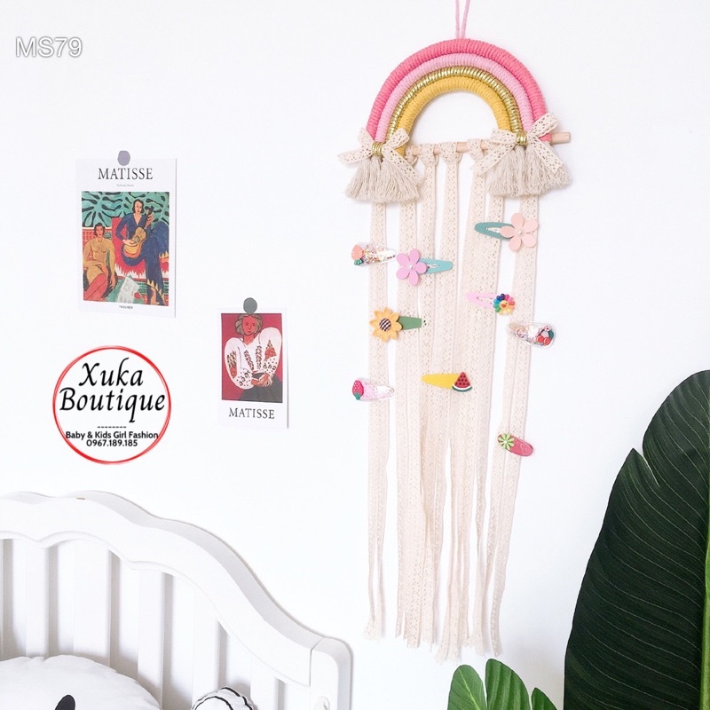 Phụ Kiện Treo Kẹp Tóc Cho Bé Hình Cầu Vồng Màu Sắc Đẹp Mắt Thích Hợp Trang Trí Phòng Bé Gái